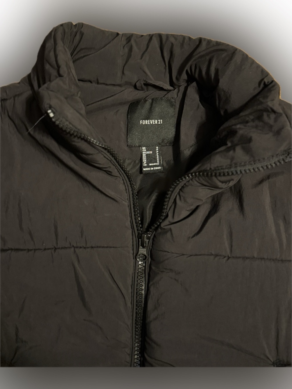 Forever 21 Black Puffer Vest